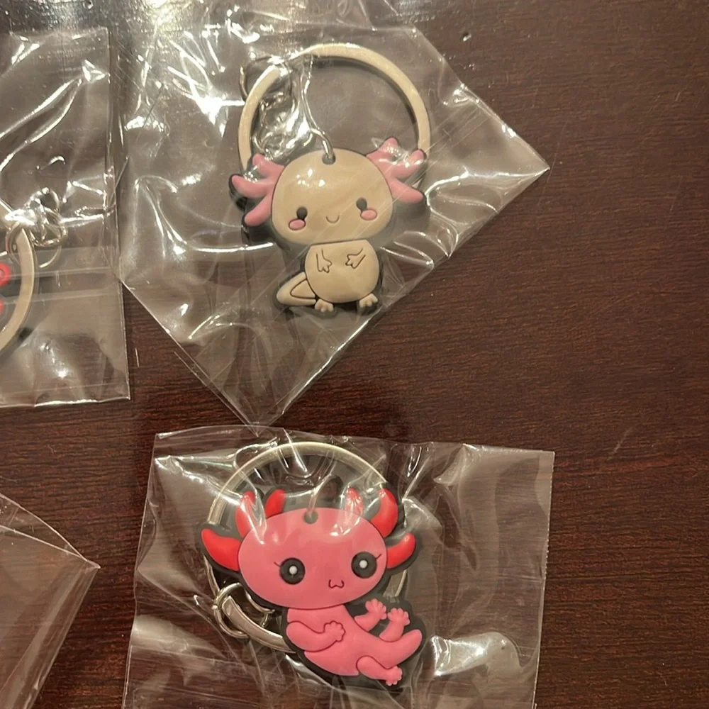 12 nwt Pink Axolotl Keychains for Kids or adults